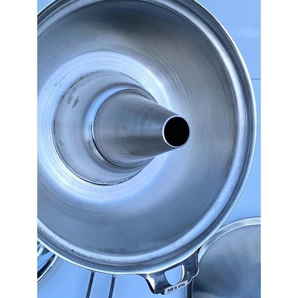 Vintage Japanese Stainless Steel Fondue Set Pot with Lid and Underplate Burner H - Picture 13 of 13